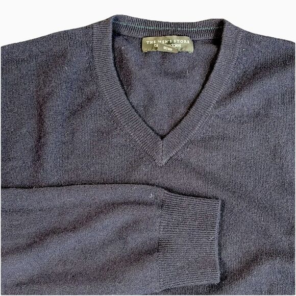 Bloomingdale's Other - The Mens Store Bloomingdales 100% Cashmere Navy Blue V-Neck Sweater XL